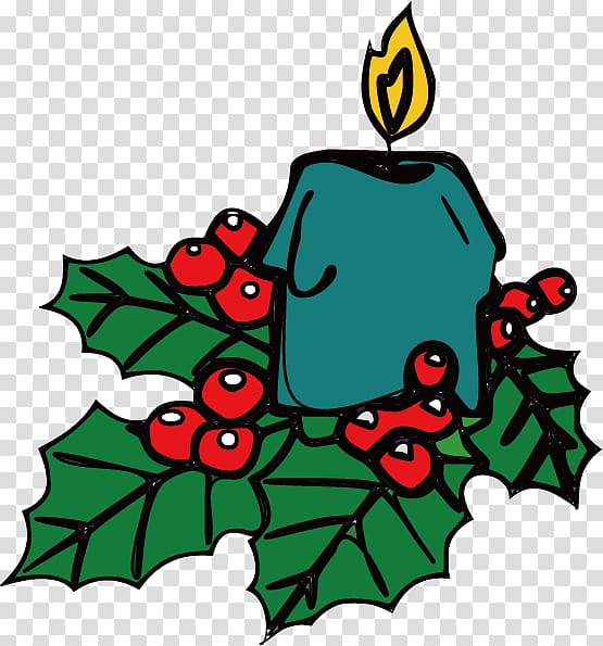 Christmas tree Illustration, Cartoon candle material transparent background PNG clipart