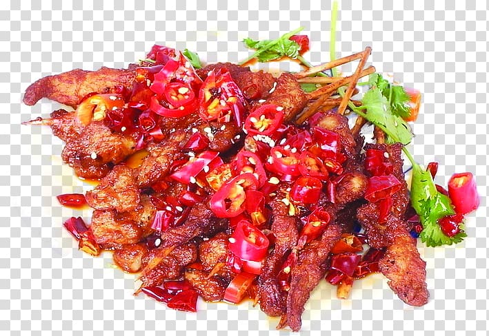 Barbecue Kebab Chuan Meat Malatang, Chicken barbecue ingredients transparent background PNG clipart