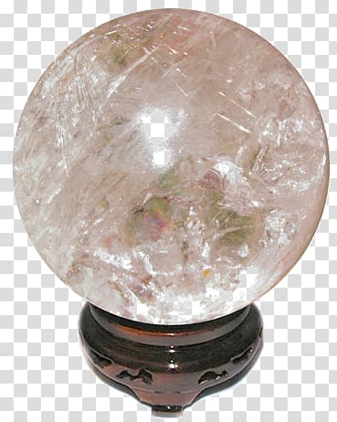 Crystal ball Sphere Rutilated quartz, rock transparent background PNG clipart