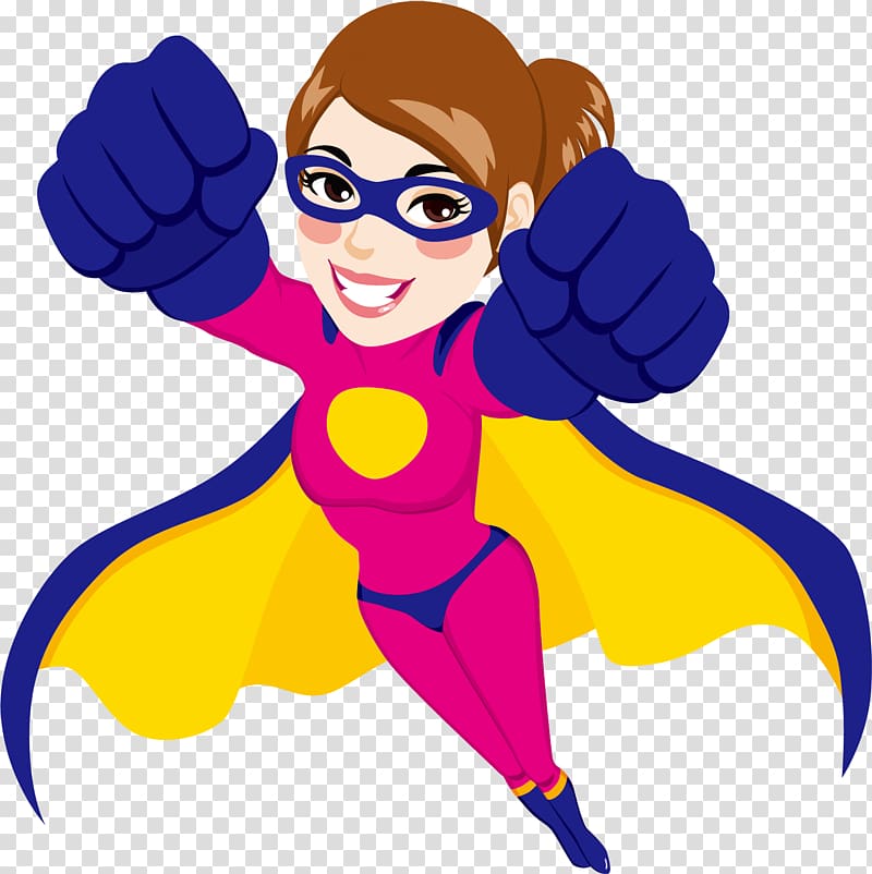 super hero woman in pink and blue suit illustration, Superwoman Superhero Cartoon Female, The flying superman transparent background PNG clipart