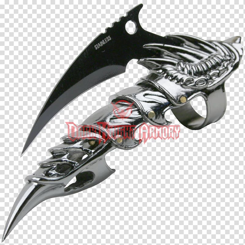 Blade Gauntlet Finger Knife Armour, knife transparent background PNG clipart