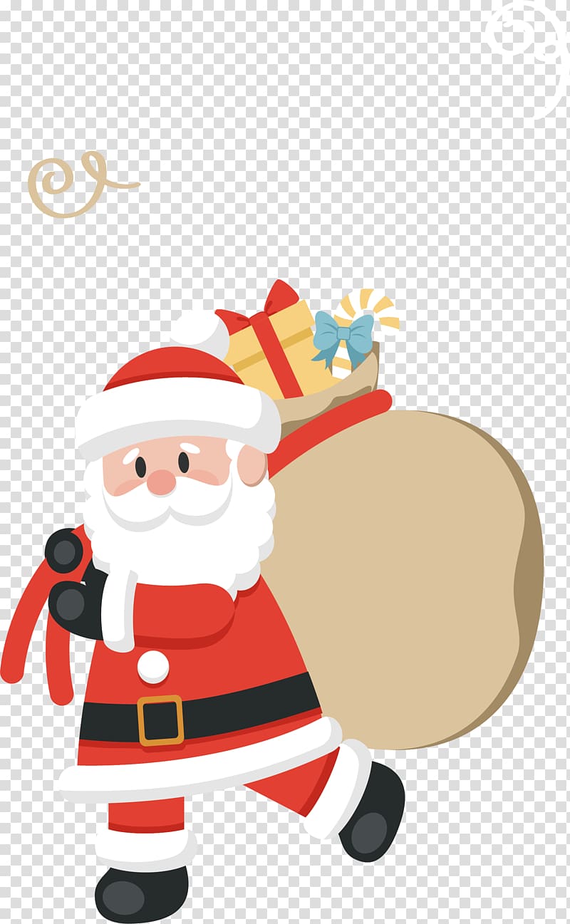 Santa Claus Christmas Pontifical Catholic University of Valparaíso, Santa Claus with a gift transparent background PNG clipart