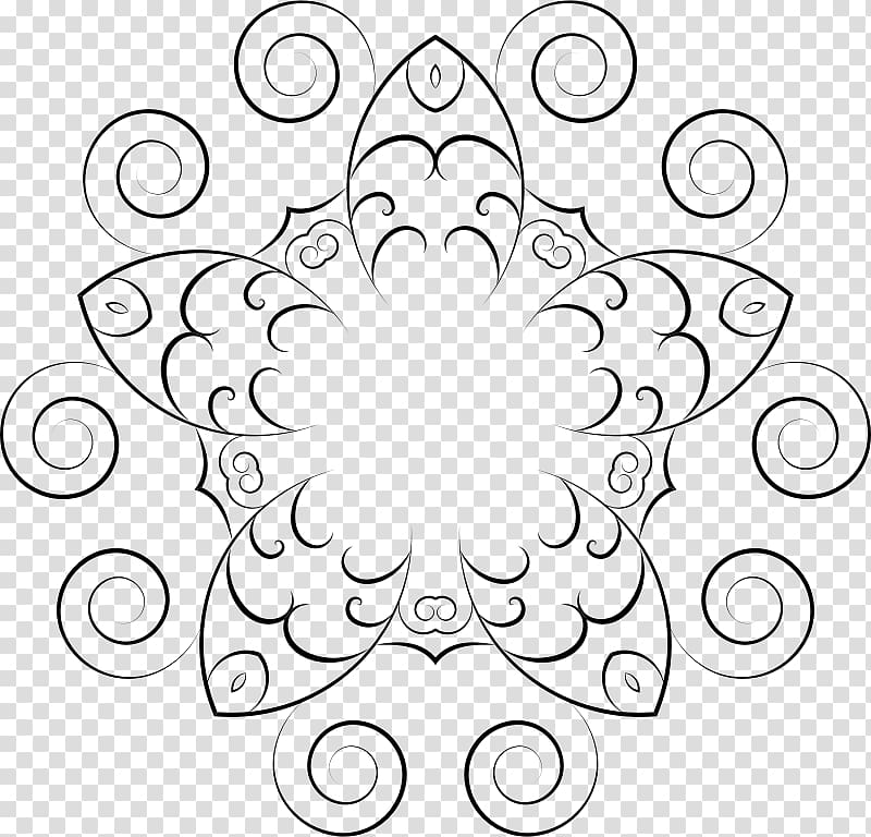 Floral design Line art , simple flower frame transparent background PNG clipart