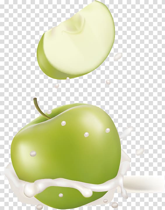 Granny Smith Milk Apple, Green Apple transparent background PNG clipart
