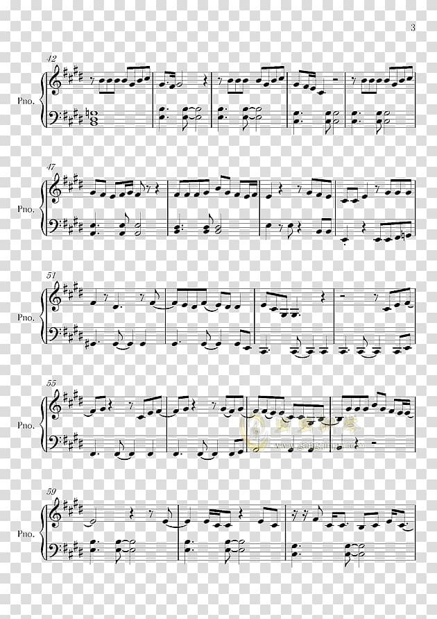 Sheet Music Kataomoi Piano Melt, sheet music transparent background PNG clipart