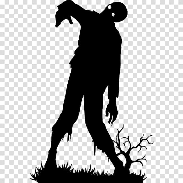 Silhouette Zombie Carnaval , paper-cuts transparent background PNG clipart