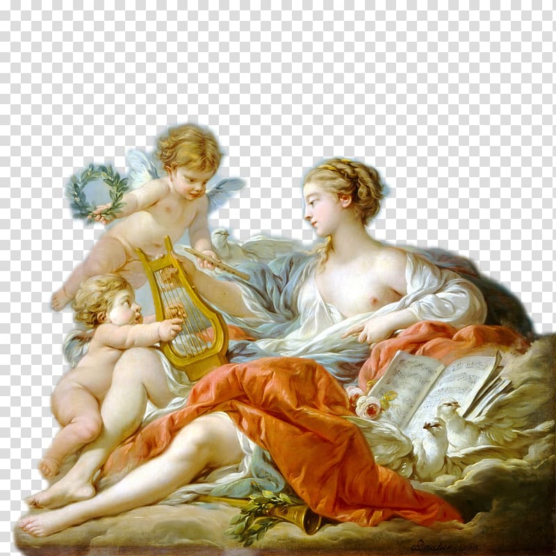 Allegory of Music Painting Rococo Work of art, Western oil painting transparent background PNG clipart