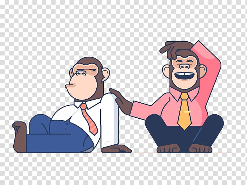 Illustration, Dress up monkeys transparent background PNG clipart