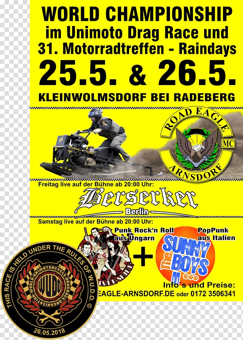 Road Eagle MC Arnsdorf World Cup Drag Racing Text Recreation, drag bike