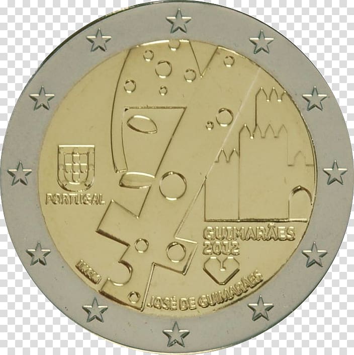 Portuguese euro coins 2 euro coin, coin transparent background PNG clipart