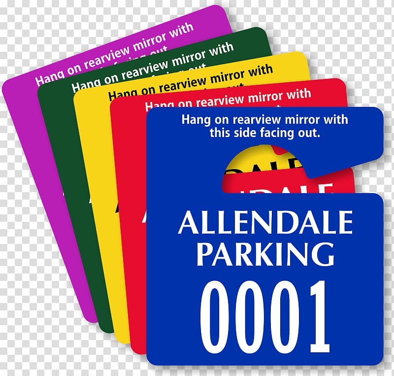 Rear-view mirror Parking Plastic Vehicle Sticker, hang tags transparent background PNG clipart