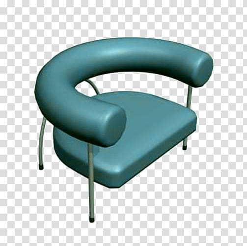 Chair 3D modeling 3D computer graphics Autodesk 3ds Max Furniture, Blue rounded seat transparent background PNG clipart