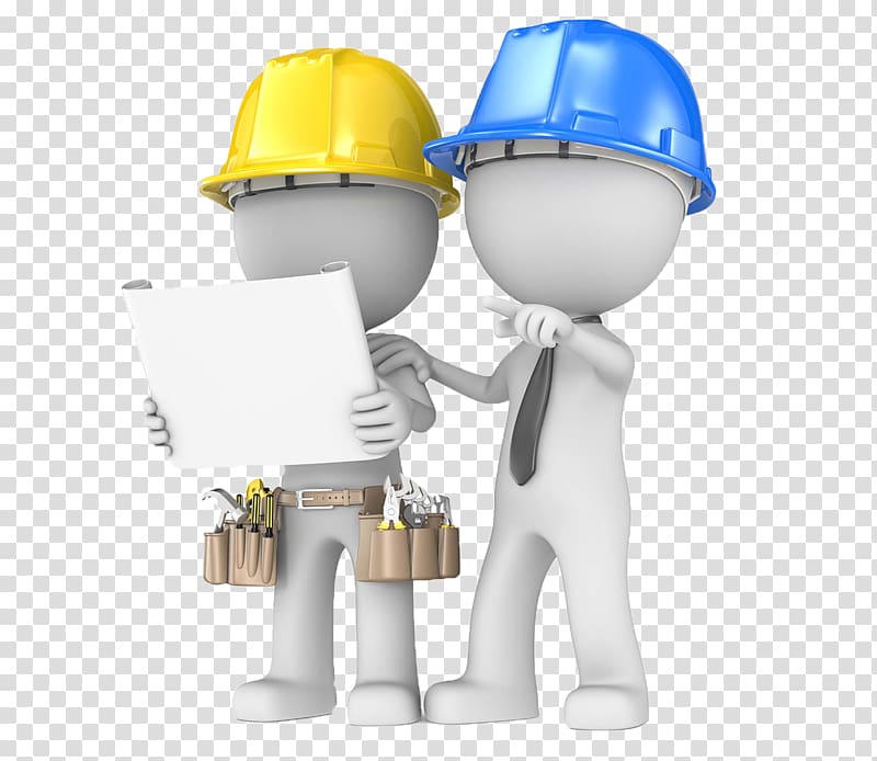 handyman holding blueprint beside engineer illustration, Building , Safe construction villain transparent background PNG clipart