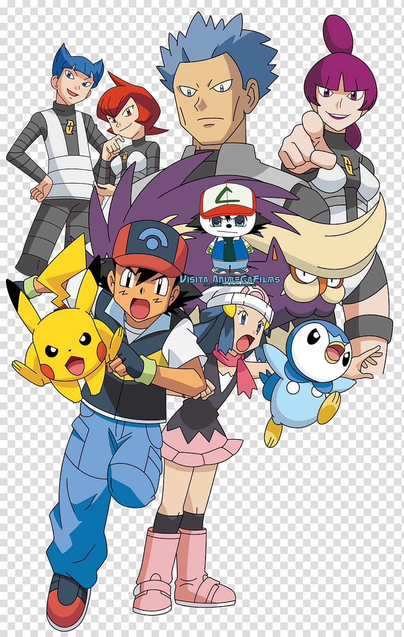 transparent Png Of Dawn And Ash - Anime Pokemon Diamond And Pearl