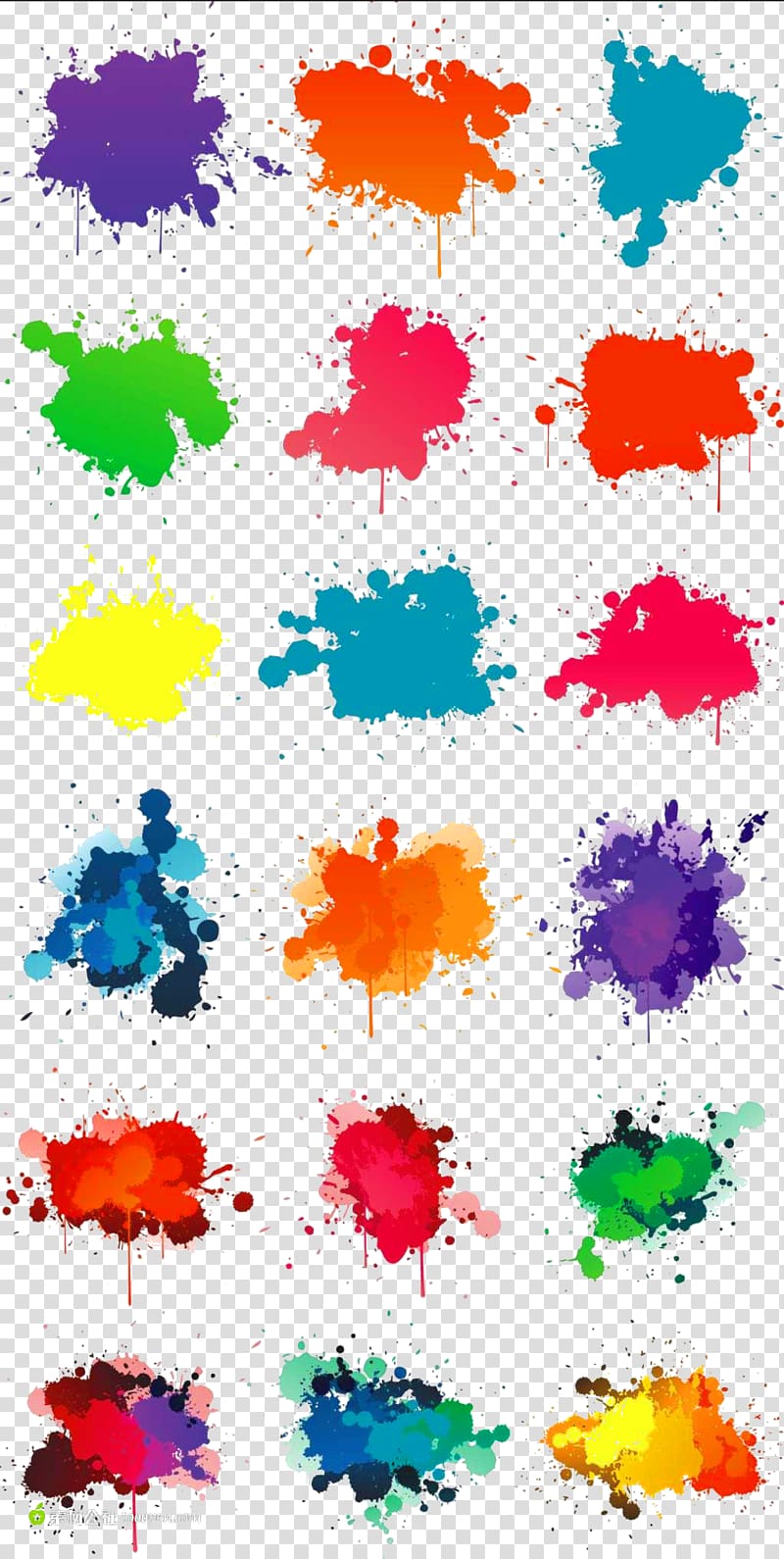 color pigment splash effect decorative elements transparent background PNG clipart