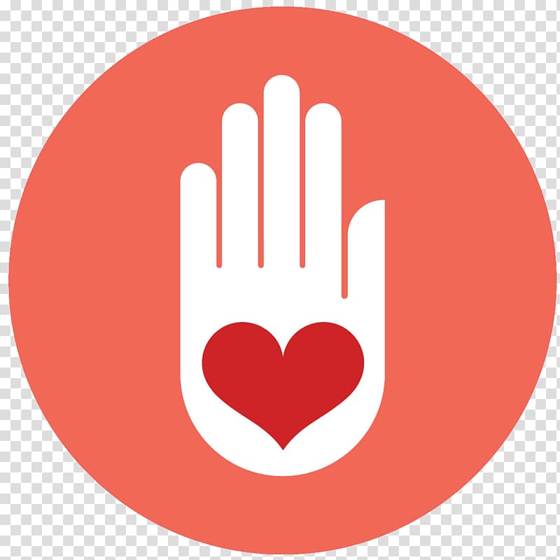 white hand with red heart , Computer Icons Volunteering Symbol, Icon Volunteer transparent background PNG clipart