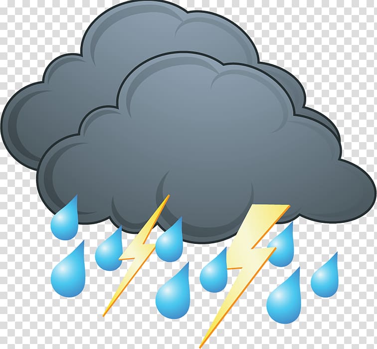 rain illustration, Rain Cloud Euclidean Icon, Cloud rain thunder material free to pull transparent background PNG clipart