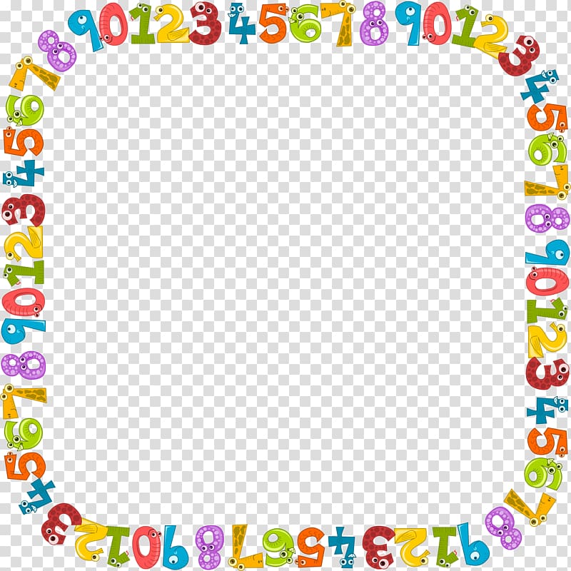 Borders and Frames Decorative Borders Drawing, numbers frame transparent background PNG clipart
