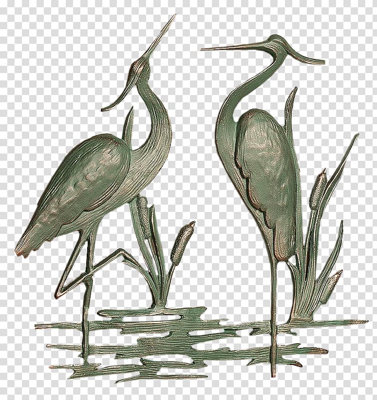 Heron Crane Metal Wall Sculpture, seashell transparent background PNG clipart