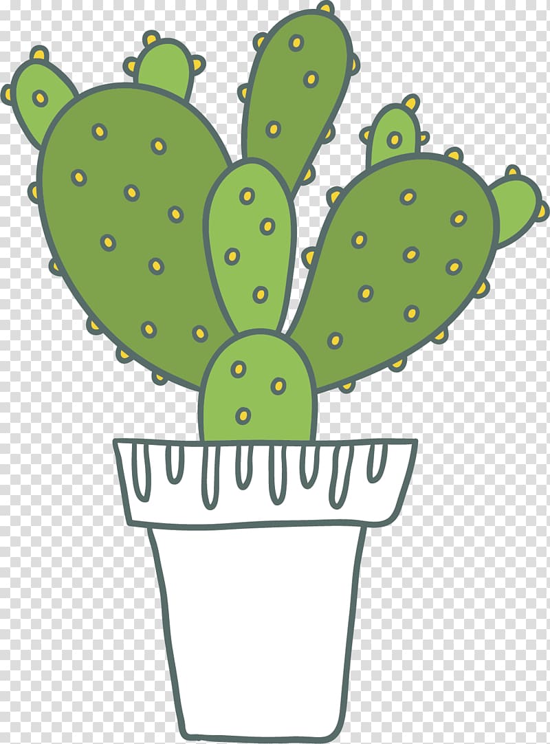 Cactaceae Green Yellow, hand-painted green cactus transparent background PNG clipart