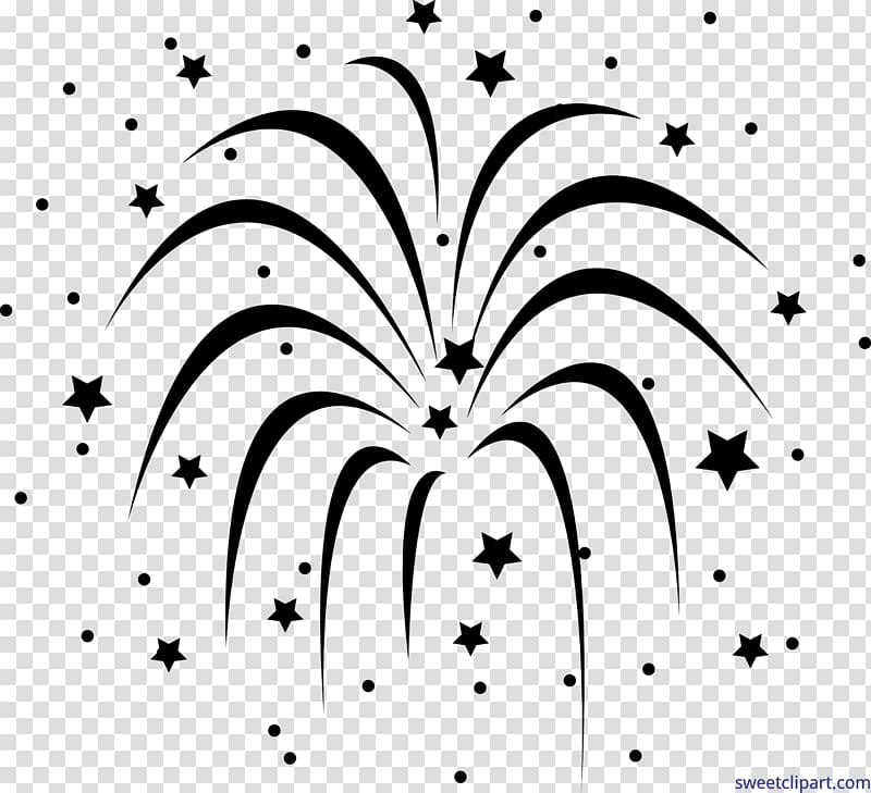 fireworks clipart black and white transparent