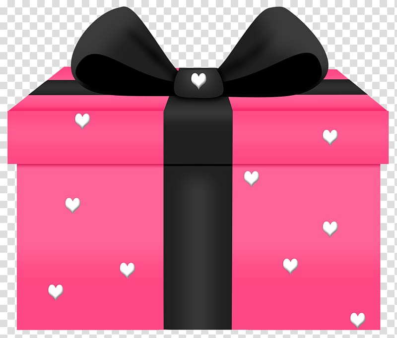 pink gift box illustration, Gift Pink Valentine\'s Day , Pink Gift with Hearts Decorn transparent background PNG clipart