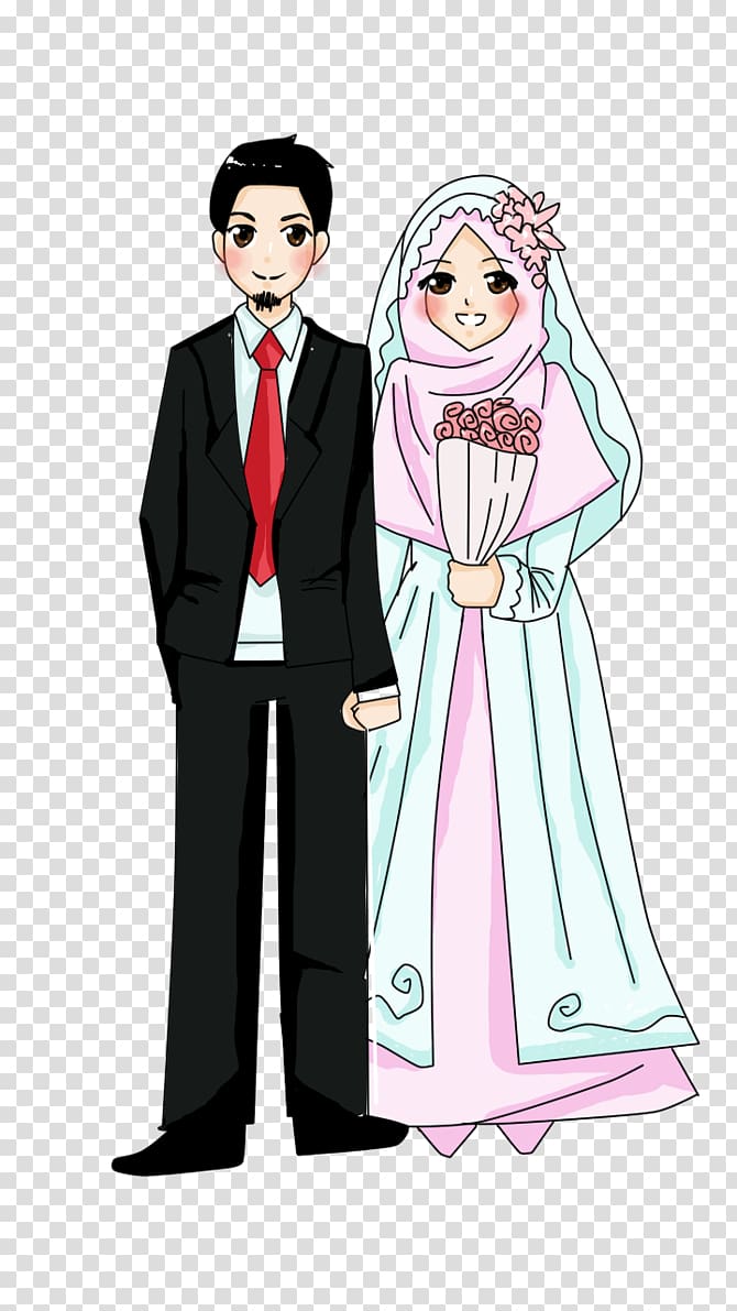 male and female standing illustration, Wedding Drawing, happy marriage transparent background PNG clipart