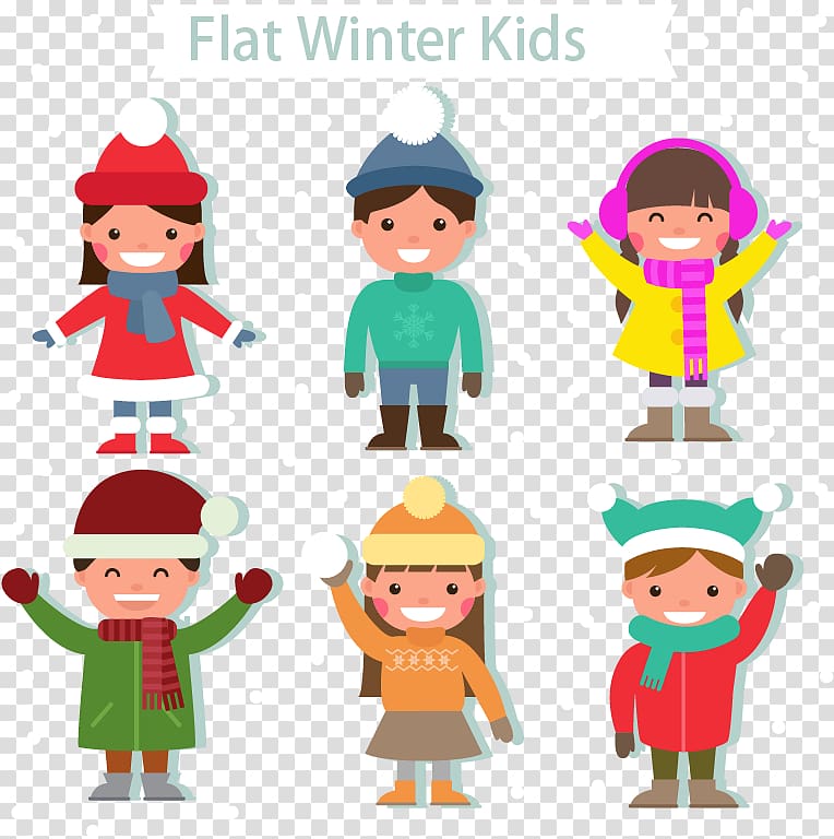 Winter clothing Child , Flat winter children transparent background PNG clipart