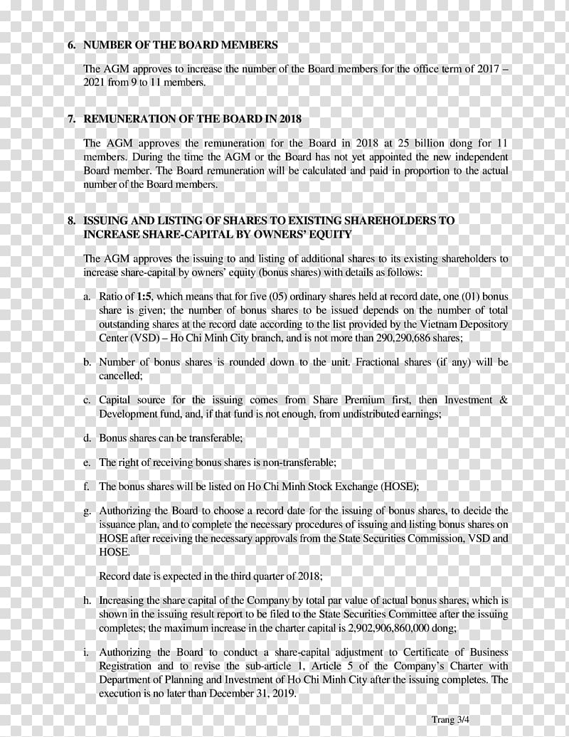 Annual general meeting of shareholders 2018 Investor relations Company Document Vinamilk, others transparent background PNG clipart