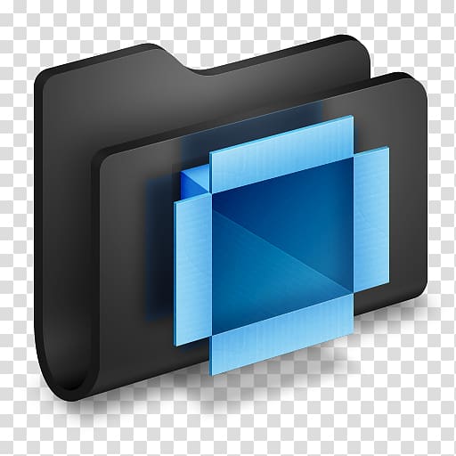 black and blue folder , angle display device multimedia font, Dropbox Black Folder transparent background PNG clipart