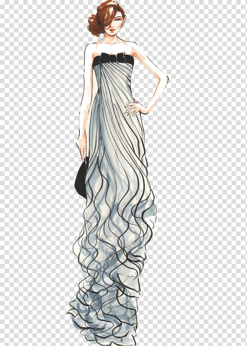 Gown Fashion illustration Illustration, Beautiful dress transparent background PNG clipart