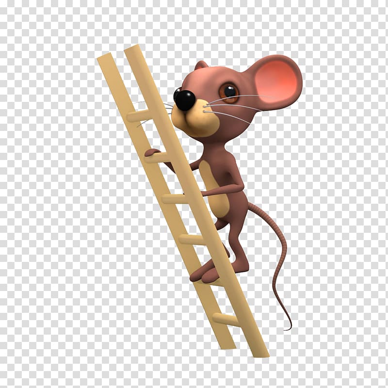 Computer mouse Ladder Drawing Illustration, The mouse climbed the ladder transparent background PNG clipart