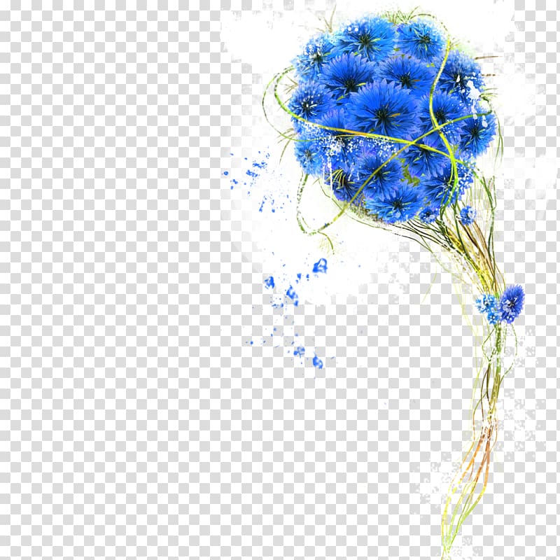 Flower bouquet Blue, Blue bouquet transparent background PNG clipart