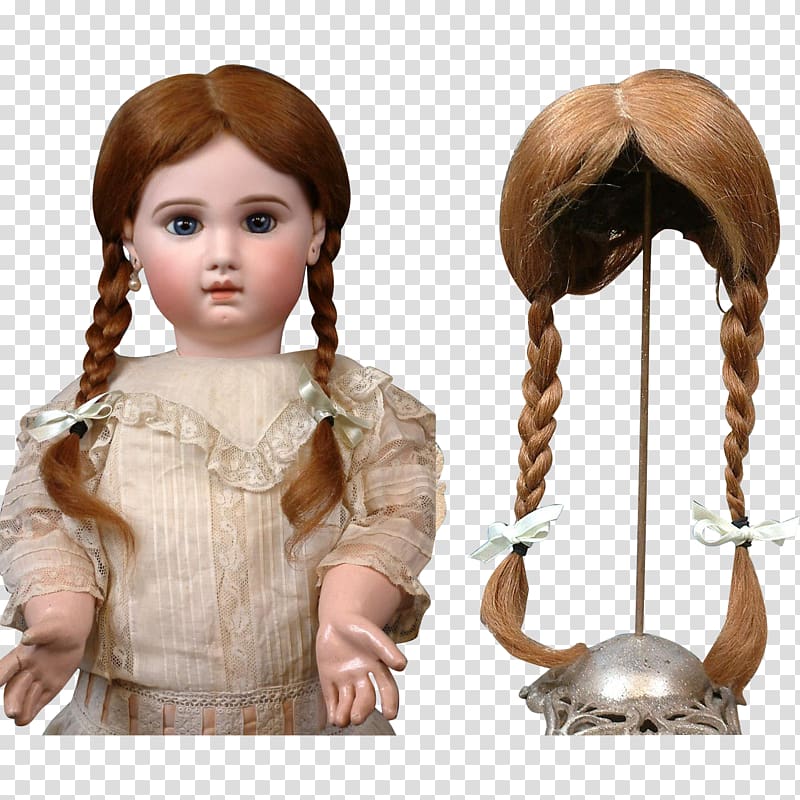 Wig Bisque doll Antique Braid, doll transparent background PNG clipart