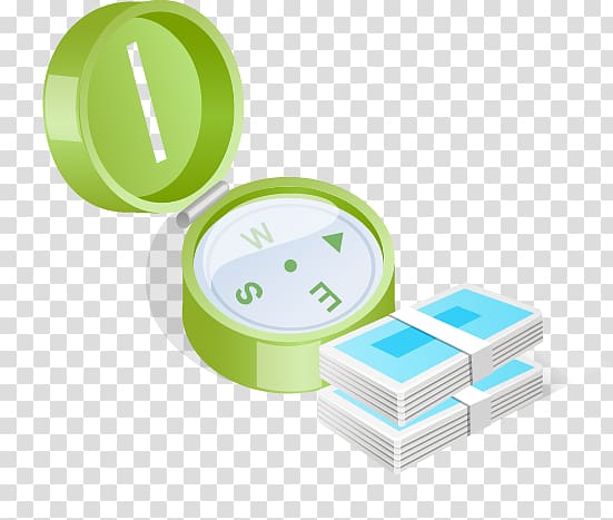 Money Icon, Cartoon green compass transparent background PNG clipart