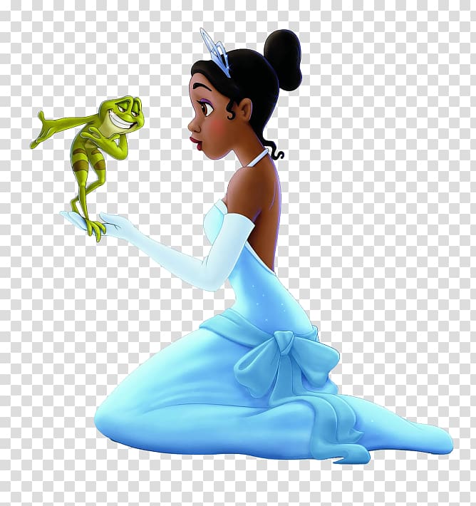 Disney Princess and Frog , The Princess and the Frog Figurine Turquoise, Princess Tiana and Frog transparent background PNG clipart