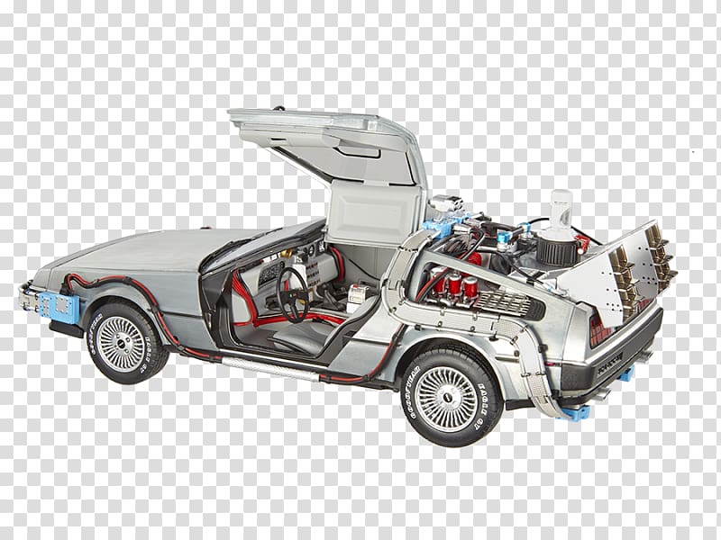 DeLorean DMC-12 Car DeLorean time machine Back to the Future Die-cast toy, car transparent background PNG clipart