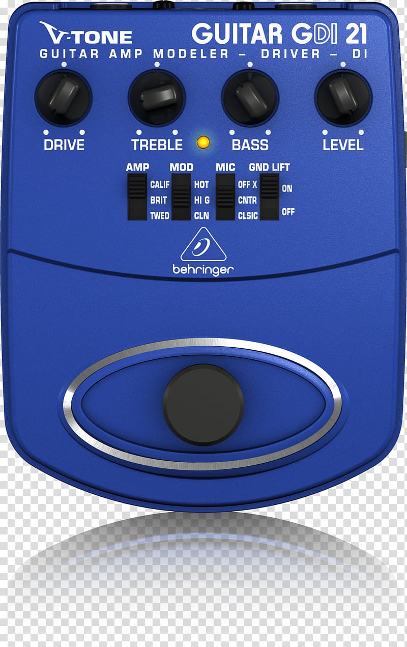 Guitar amplifier BEHRINGER V-TONE Guitar Driver DI GDI21 Effects Processors & Pedals DI unit, guitar transparent background PNG clipart