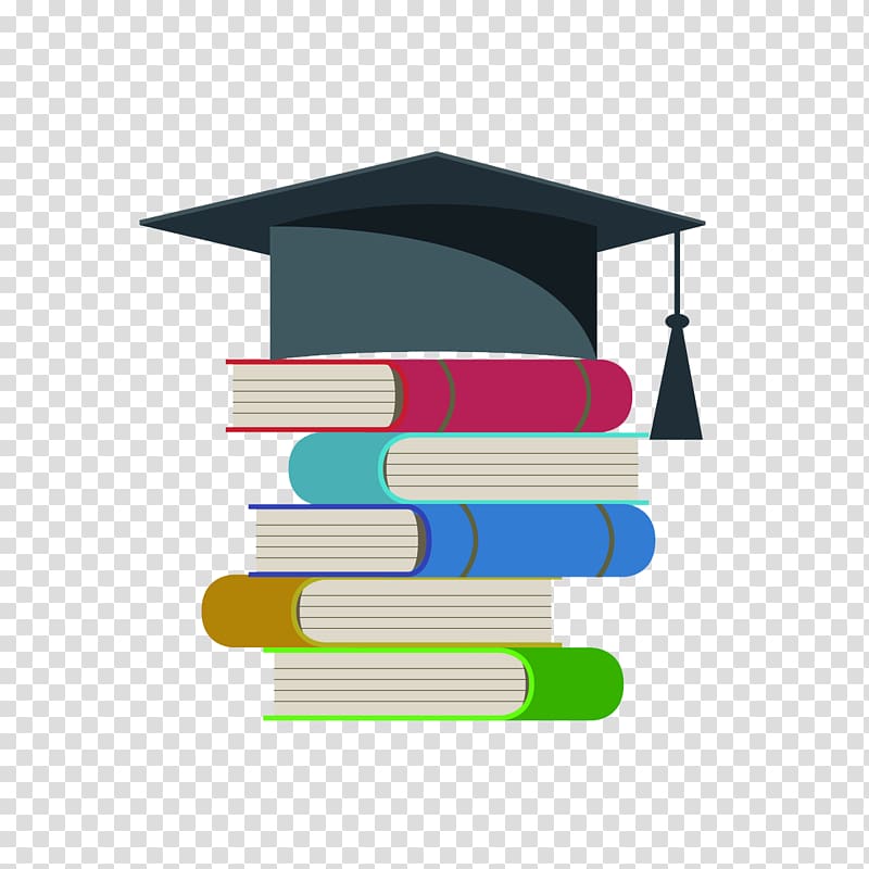 Bachelors degree Hat Graphic design, Books on the Bachelor cap transparent background PNG clipart