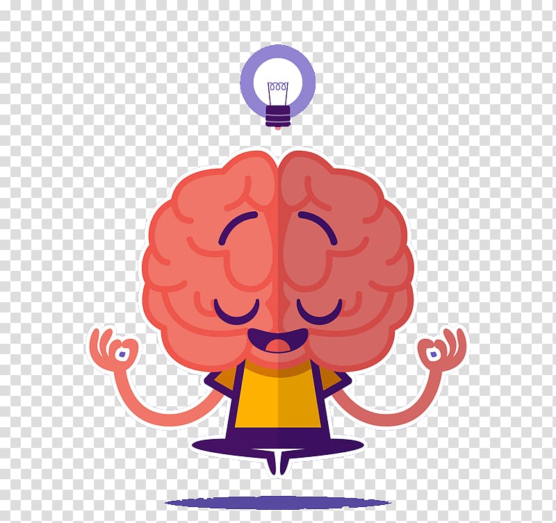 cartoon meditation brain transparent background PNG clipart