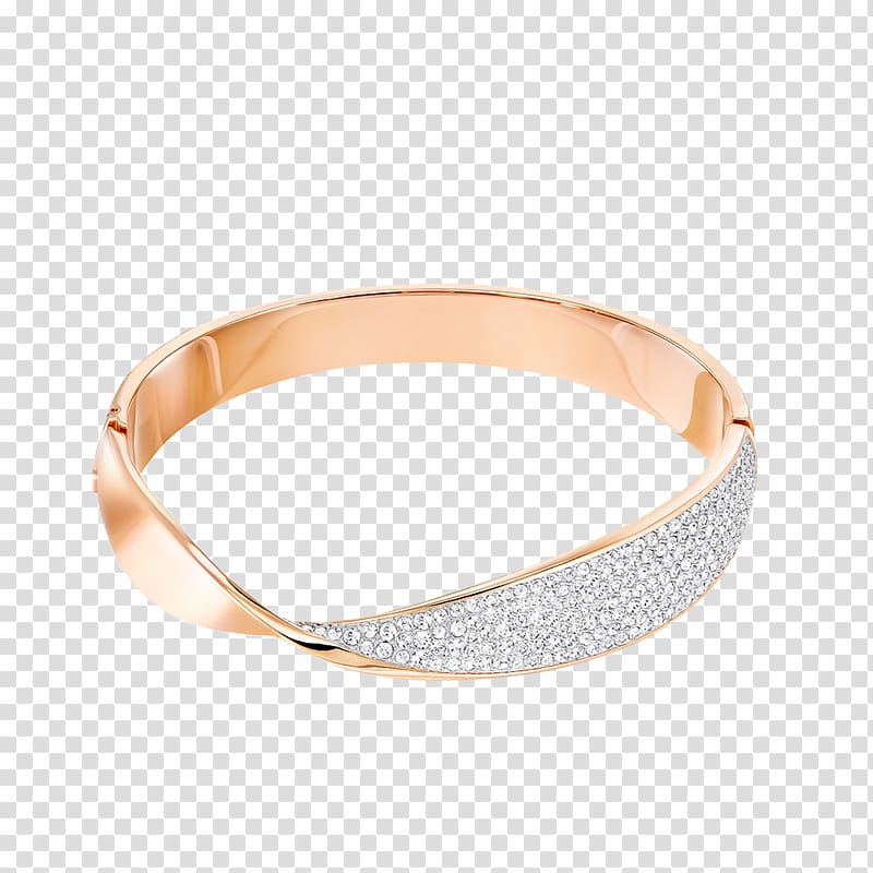 Bangle Swarovski AG Bracelet Rhodium Plating, Creative twist with diamond bracelet transparent background PNG clipart