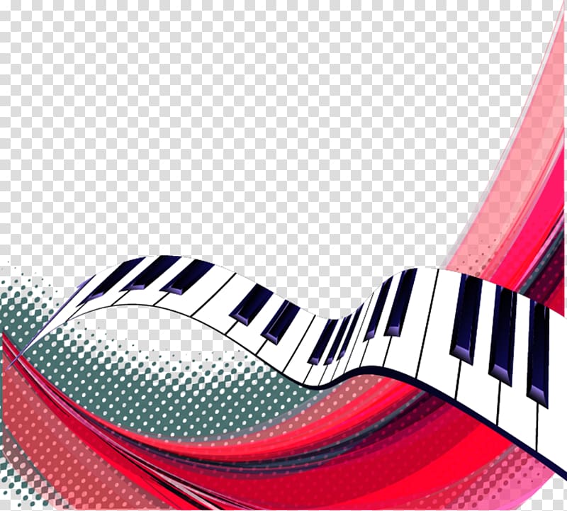 illustration of piano keyboard, Musical note Piano Keyboard Sheet music, Red stripes background black and white piano keyboard transparent background PNG clipart
