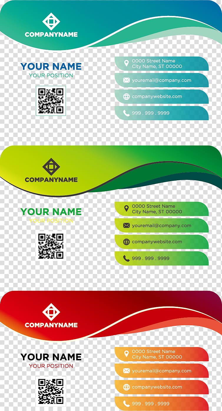 Business card Idea Logo, Color business card template, QR code transparent background PNG clipart