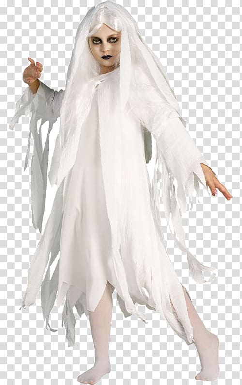 Halloween costume Child Ghost Costume party, white gauze transparent background PNG clipart