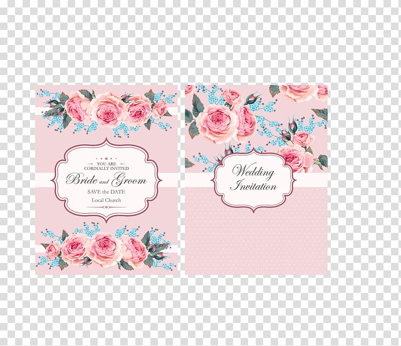 Beautiful roses invitation transparent background PNG clipart