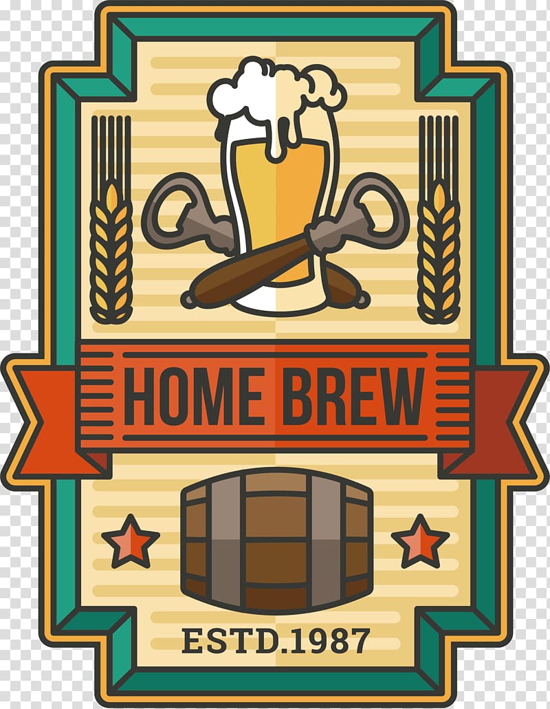 Oktoberfest Brewery Label Brewing, Handmade beer label transparent background PNG clipart