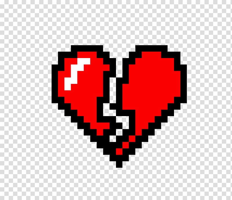 Pixel art Artist, Pixel heart transparent background PNG clipart
