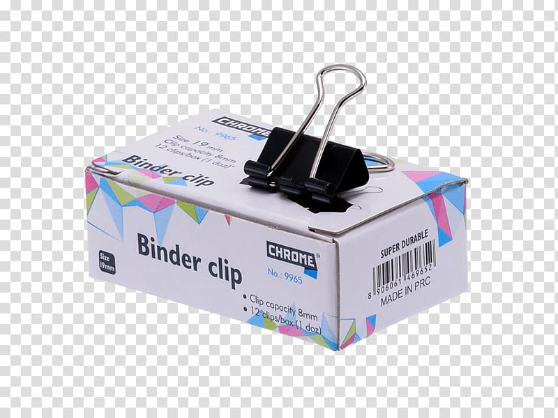 Paper Binder clip Stationery Box Chrome plating, box transparent background PNG clipart