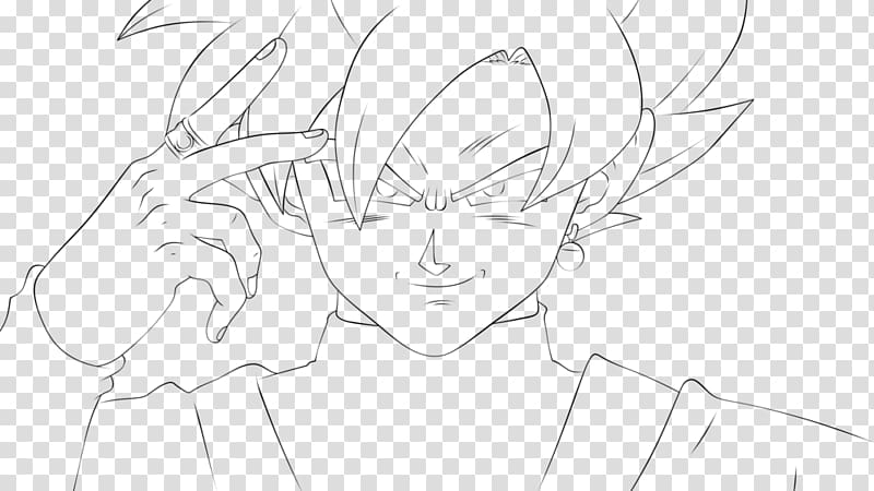 Goku Black Line art Super Saiyan Sketch, goku transparent background PNG clipart