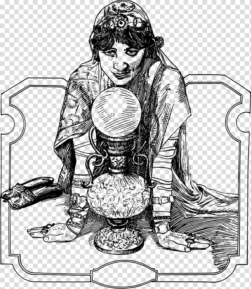 Crystal ball Fortune-telling Tarot , witch transparent background PNG clipart